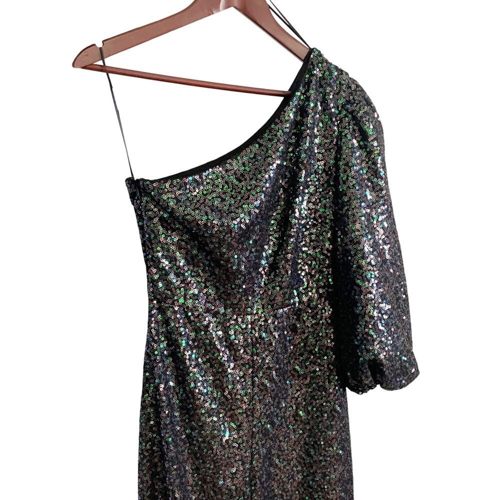 Saloni Sequin All In One Jumpsuit 0 Green Blue NEW - Picture 3 of 7